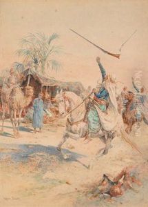 Ankunft Der Reiter Im Lager by Feller, Frank