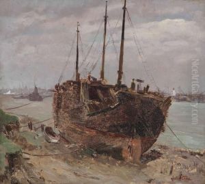Sloep Aan De Schelde by T Julien Felt