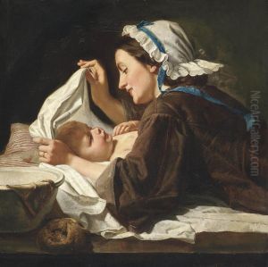 Mother And Child by Peter Fendi