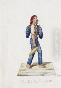 Figures In Traditional Maltese Costume, A Pair