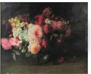 Floral Still-life With Roses by Frederick M. Fenety