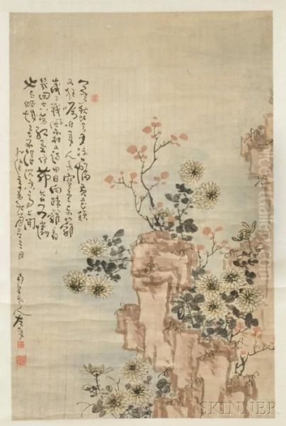 Depicting Some Flowers And Rocks - view 1