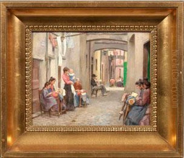 Spitzenklopplerinnen In Einer Gasse In Rapallo - view 1