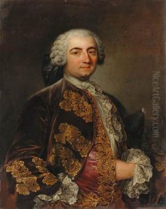 Portrait Of A Gentleman, Half-length, In A Burgundy Coat With Goldfrogging
