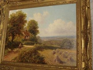 Sheep On A Path Near Godalming by Robert Robin Fenson