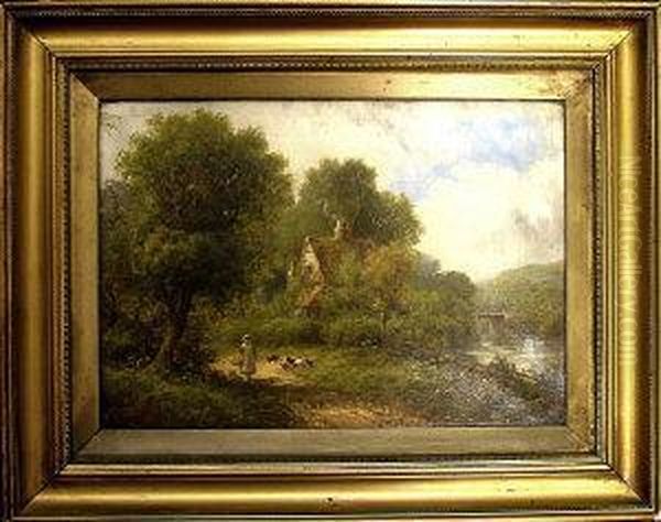 Cottage In A River Landscape - view 1