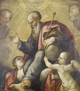 God The Father With Cherubs by Ferrau Fenzoni