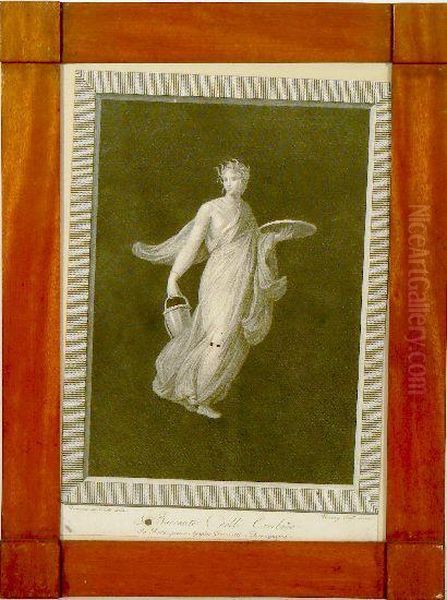 V. ,"baccante Dell'ercolano", Bulino, Fine Xviii Secolo, Mm. 320x230,in Cornice - view 1