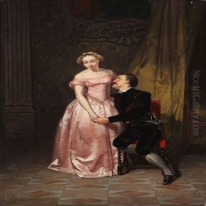 A Gentleman Courting A Young Woman by Eugene Feral