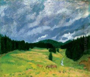 Cloudy Landscape (izvora With Pine-grove)
