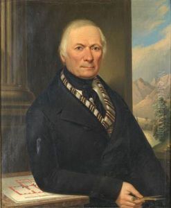 Portrait Eines Herren Mithalstuch Undanstecknadel by Anton Johan Ferenz