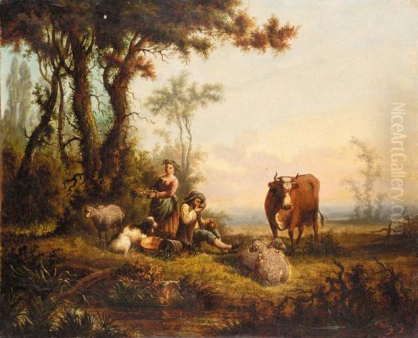 A Rest For Refreshments; A Shepherd And His Flock - view 1