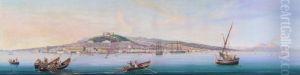 Panoramic View Of The Bay Of Naples by Francesco Fergola