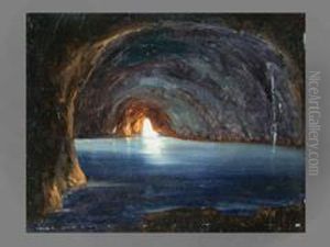 Die Blaue Grotte Von Capri by Francesco Fergola