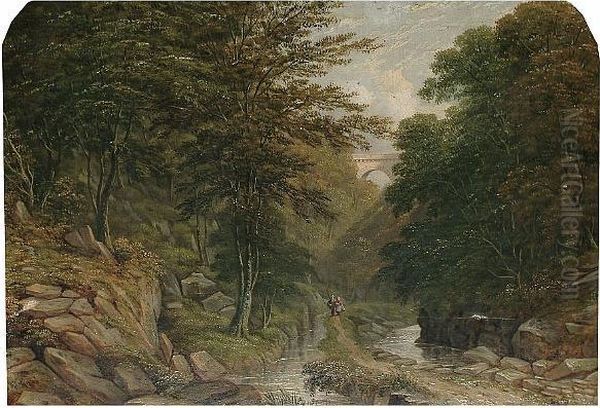 Figures In A River Landscape - view 1