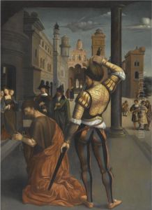 The Decapitation Of Saint John The Baptist by Alejo Fernandez