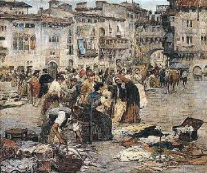 Mercadillo En Una Plaza De Granada