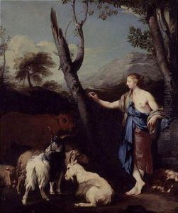 A Shepherdess In A Landscape A Shepherdess In A Landscape