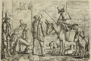 Figuras E Animais Junto A Bica by D Fernando Ii