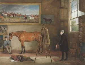 John Ferneley Senior In His Studio At Elgin Lodge,melton Mowbray