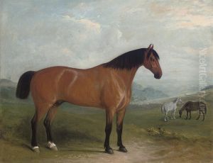 Styrrup In An Extensive Landscape, With Two Hunters Beyond