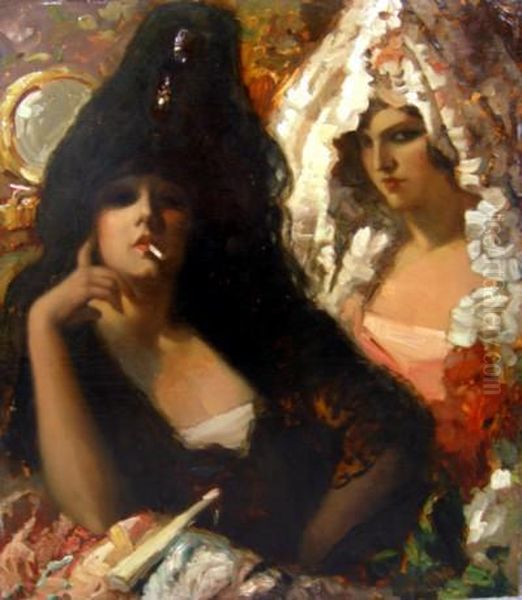 ''due Figure Femminili In Costume Spagnolo''. - view 1