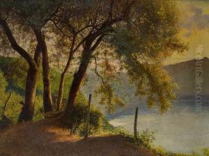 Veduta Del Lago Di Nemi by Carlo Ferrari