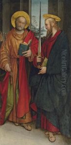 A Lateral Panel From An Altarpiece: Saint Peter And Paul by Defendente Ferrari