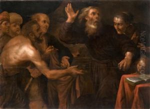 La Reconciliation De Jacob Et Esau Et Scene De L'ancientestament by Giovanni Andrea di Ferrari