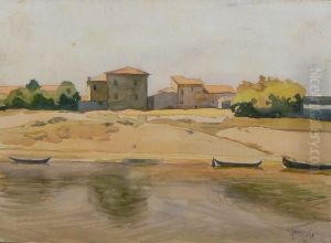 Case Con Lago by Giuseppe Ferrari