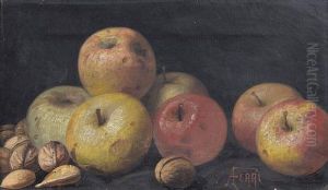 Stillleben Mit Apfeln Und Nussen
