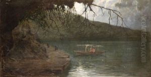 Lago Con Imbarcazione by Augusto Ferri