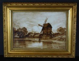 Of A Landscape Scene With A Windmill by George Straton Ferrier