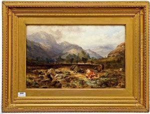 Royal Scottish Academy,
Scottish Landscape,
Highland Cattle. by James Ferrier
