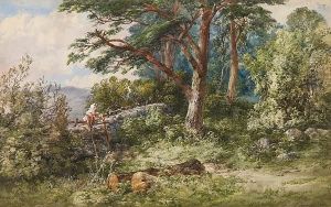 A Figure By A Stile In The Highlands