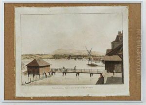 Vue De L'entree Des Ports Et Sortie Du Rhone Du Lac De Geneve by Francois Ferriere