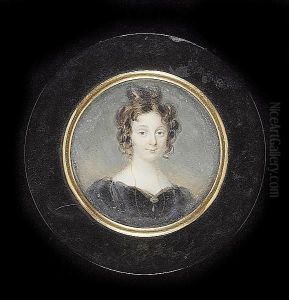 Lady Augusta Fox, Wearing Black Dress And Gold Strand Necklace by Francois Ferriere