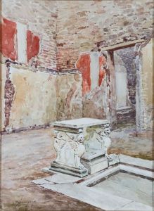 Cortile Pompeiano Con Altare by Antonio Ferrigno