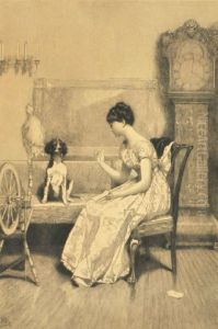 Interior Scene With Woman And Dog by Jean-Leon Gerome