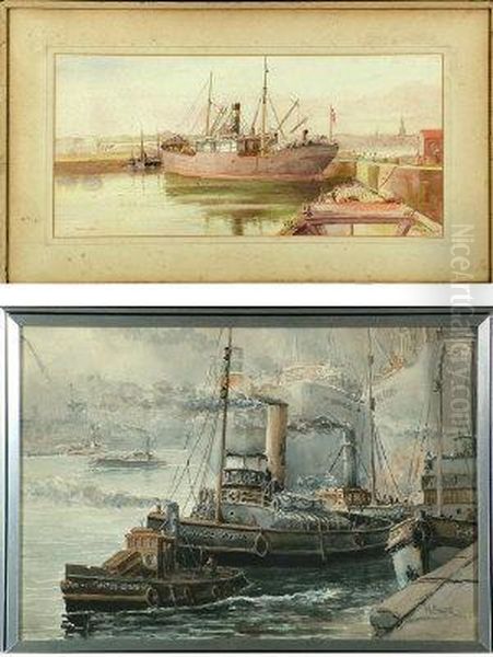 Signed And Dated 1936; And Another Harbour Scene - view 1