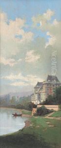 Torino: Il Po Con Il Castello Del Valentino by Cesare Ferro