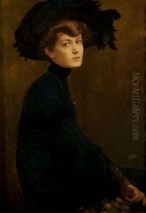 Ritratto Di Dama Con Cappello by Cesare Ferro