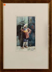 Mansfigur Med Hilebard by J. Ferry