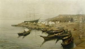 Fishing Boats On The Beach by John Fery