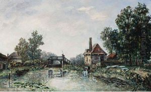 A Washerwoman By A Water-mill by Marie Josephine Fesser
