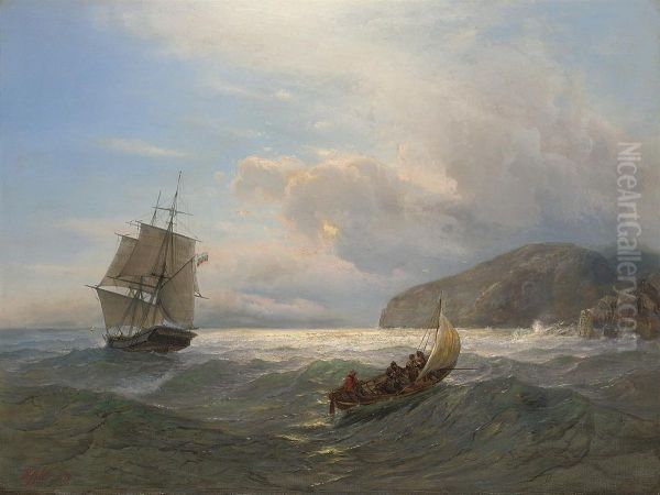 A Russian Brig In Crimean Waters At Dusk - view 1