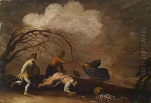 A Landscape With Figures In A Tempest by Domenico Fetti