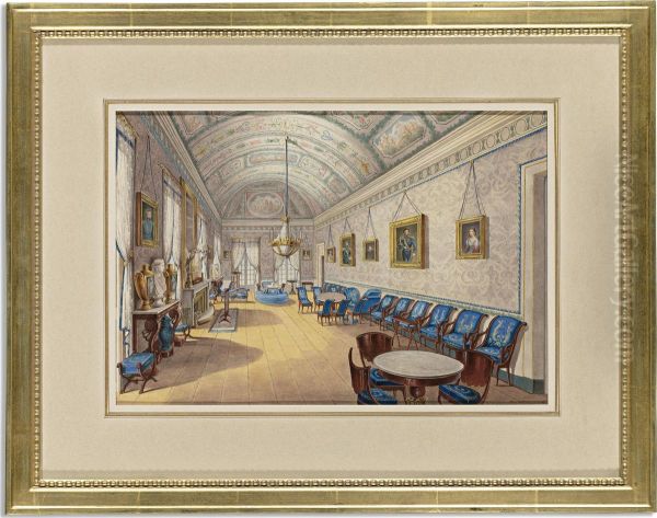 A Salon Hung With Portraits At The Palacio De Santos, Lisbon - view 1