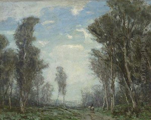 Landschaft Mit Reiter In Birkenhain - view 1
