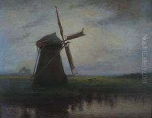Landscape With Windmill by Arthur Feudel